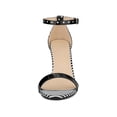 thumbnail image 6 of BLISSFUL STEP Women's Sandals Stiletto Heels Stripe Ankle Strap Polka Dots Sandals Black 9, 6 of 7