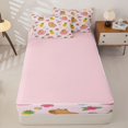 thumbnail image 4 of Manfei Lovely Capybara Zipper Twin Comforter Sets with Fitted Sheet and 2 Pillowcases,Kawaii Pineapples Zipper Bedding Set,Pink,Pink Reversible,4pcs, 4 of 8