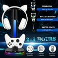thumbnail image 3 of RGB Headphone Stand With Controller Charger For Xbox Series X|S, Elite 2, One X|S|Elite - XSX Charging Station Dock With 2 USB Ports, Compatible With Xbox Controllers, 3 of 6