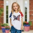 thumbnail image 2 of Ugoldhm Girls Print T-Shirts Summer Tees Fashion Short Sleeve Fourth of July Print Everyday Cute Trendy Tops Size 3-14, 2 of 7