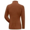 thumbnail image 5 of Arlun Women's Turtleneck Sweaters Cable Knit Long Sleeve Stretch Slim Fit Pullover Tops Fall Winter Casual Solid Color Basic Base Layer Sweater Trendy Winter Warm Outfits Brown XXXL, 5 of 5