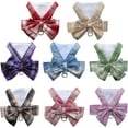 thumbnail image 5 of Dog Harness and Leash Set, Cute Bow Tie Plaid Harnesses for Puppy Cat, Adjustable Pet Kitties Vest, Breathable Harness Traction Rope for Small Animal(Harness Light Pink,XS for 1.1-3.3lbs Dog), 5 of 7