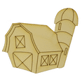 thumbnail image 1 of Package of 1, Medium 8" x 6.75" x 0.25" Baltic Birch Plywood Detailed Barn with Silo Wood Cutout for Art and Craft Project, Made in USA, 1 of 1