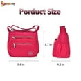 thumbnail image 4 of Spencer Waterproof Nylon Crossbody Handbag Large Capacity Messenger Satchel Shoulder Bag for Women Ladies (Rose red), 4 of 8