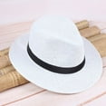 thumbnail image 2 of New Summer Men Straw Panama Hat Handmade Beach Cap Travel Sunhat, 2 of 2