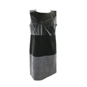 Calvin Klein Black Sleeveless Multimedia Sheath Dress 14
