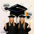 thumbnail image 3 of PMU Graduation "Congrats Grad" White Foil Balloon Bouquet Pkg/5, 3 of 5