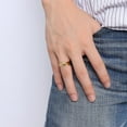 thumbnail image 4 of Mens Tungsten Carbide 18K Gold Plated Wedding Ring Triangle Cut Surface, 4 of 5