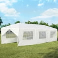 thumbnail image 4 of Costway Toldo Impermeable 3 x 9 m con 6 Paneles Laterales Rmovibles y 2 Puertas Glorieta con Palos Resistentes para Casamientos Playa Barbacoas Blanco, 4 of 10
