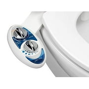 Luxe Bidet Neo 185 - Self Cleaning Dual Nozzle - Fresh Water Non-Electric Mechanical Bidet Toilet Attachment (Blue and White)