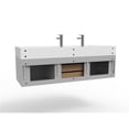 thumbnail image 4 of Nile 60" Gray Wood Floating Vanity with White Top and Black Trim, 4 of 10