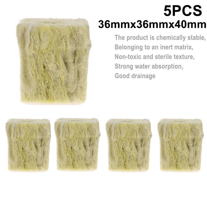 5Pcs Rockwool Cubes Hydroponic Grow Soilless Cultivation Planting CompressBLUS 