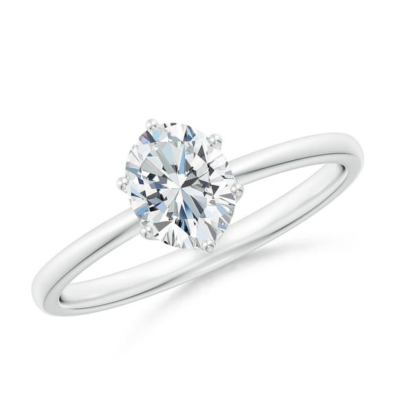 ANGARA Lab Grown Diamond Solitaire Engagement Ring for Women in 14K White Gold (Size-7x5mm| Color-F-G| Clarity-VS) | April Birthstone, Anniversary, Jewelry Gift for Women | Lab-Grown Diamond Ring