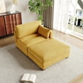thumbnail image 6 of UIXE Oversized Corduroy Chaise Lounge w/Pillows Indoor Recliner Lounge Chair with Ottoman, Left Arm Chaise Upholstered Single Lounge Sofa,Orange, 6 of 8