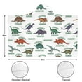 thumbnail image 3 of Wearable Blanket,White Cartoon Dinosaurs Names Pattern Hooded Wearable Flannel Blanket for Adults & Teens,Winter Poncho Shawl Wrap Cape Cozy Anti-Pill,60"x80", 3 of 5