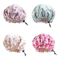 thumbnail image 3 of Chapeau de Douche de Nuit en Satin Réglable à 2 Couches pour Bébé Floral Animal, 3 of 10