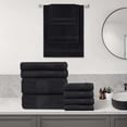 thumbnail image 4 of Dewall Maisons Exceptional 8-Piece Black Cotton Towel Set - High Absorbency & Softness - Includes 2 Bath Towels, 2 Hand Towels, 4 Washcloths - For Body, Face, Hands - Bathroom Accessory, 4 of 9