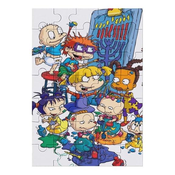 35 PCS Jigsaw Puzzle Rugrats Wooden Puzzle Challenging Game Fun Artwork For Family Friends Gifts
