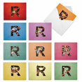 thumbnail image 2 of The Best Card Company - 10 Initial Letter “R” Assorted Blank Notecards Beautiful Flower Personal Stationary 4 x 5.12 Inch, Bulk Variety Pack for Thank You and Notes - Baroque Blooms R M3846OCB-B1x10, 2 of 4