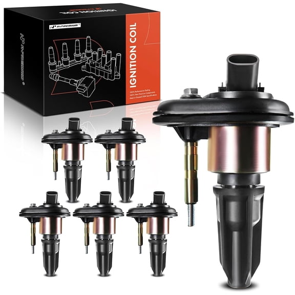 A-Premium Ignition Coils Pack Replacement for Chevrolet Trailblazer GMC Envoy 2002-2005 Buick Rainier Isuzu Ascender Oldsmobile Bravada 9-7x 6-PC Set