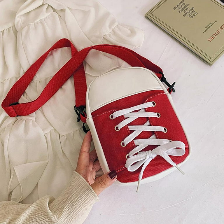 Famure Women Shoulder Crossbody Bag for Phone Purse Wallet Wear resistant Multifunction Phone Diagonal Bags with Adjustable Strap Sneaker Shape