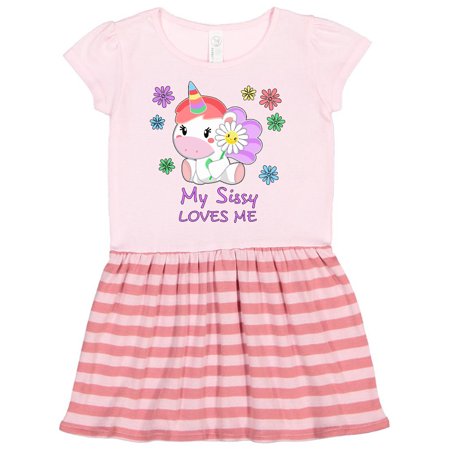 

Inktastic My Sissy Loves Me- cute unicorn Gift Toddler Girl Dress