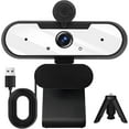 thumbnail image 2 of USB HD 1080P Video Webcam and Wide Angle Camera with Built-in Microphone and Rotatable Tripod,for Laptop Computer or Desktop PC,Great for Live Streaming.Calls.Video Conferencing(White), 2 of 8