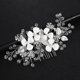 thumbnail image 2 of Nvzi Horquillas para el pelo de boda con flores para novias, peinetas con perlas de cristal, pinzas para el pelo, accesorios para el pelo de boda dorados, joyas plateadas, 2 of 4