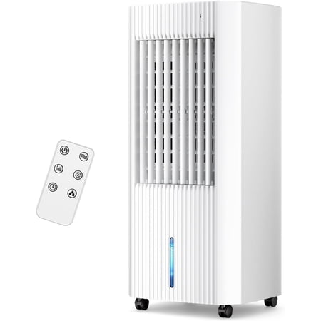 Portable Evaporative Air Cooler - Small Air Cooler with 3 Modes & 3 Speeds, 1.5Gal for 15H Cooling, 140? Oscillation, 16.4FT Remote for Bedroom Indoor Use
