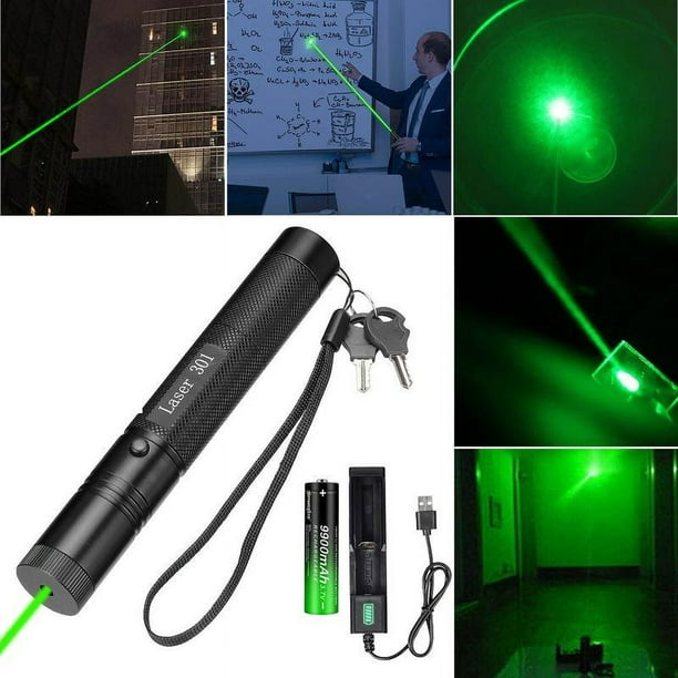 Fiudx Linterna de Haz Verde de Largo Alcance, Recargable Por Usb, Grosor Del Haz Ajustable, Diseño Portátil, Ideal para Acampar, Senderismo y Emergencias, Tamaño Pequeño, Incluye 1 Bolígrafo.