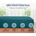 thumbnail image 5 of ROYALE LINENS 300 Thread Count 100% Long Staple Combed Cotton Fitted Sheet Queen - Super Soft Deep Pocket Bottom Sheet - Fitted Sheets Only - Elastic Sheets (Queen, Teal), 5 of 11