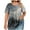 Gray(Type 65), variant on Otvok Spring Summer Plus Size Blouses for Women Short Sleeve Round Neck Button Up Pleated T-shirt