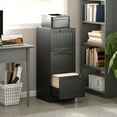 thumbnail image 2 of HOMCOM 3 Drawer File Cabinet with Lock Filing Cabinet for A4 Letter Black, 2 of 10