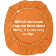 thumbnail image 6 of Flxxie 1800 Thread Count Brushed Microfiber Fitted Sheet with 15" Pocket, Twin Extra Long, Orange, 6 of 6
