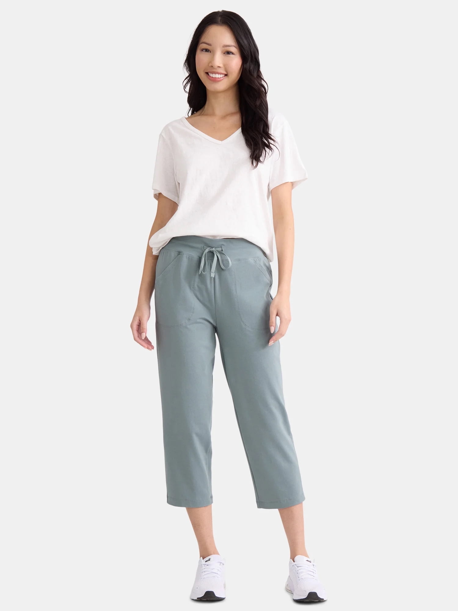 Athletic Works Women's and Women's Plus Knit Capri Pants, 22" Inseam, Sizes XS-4X