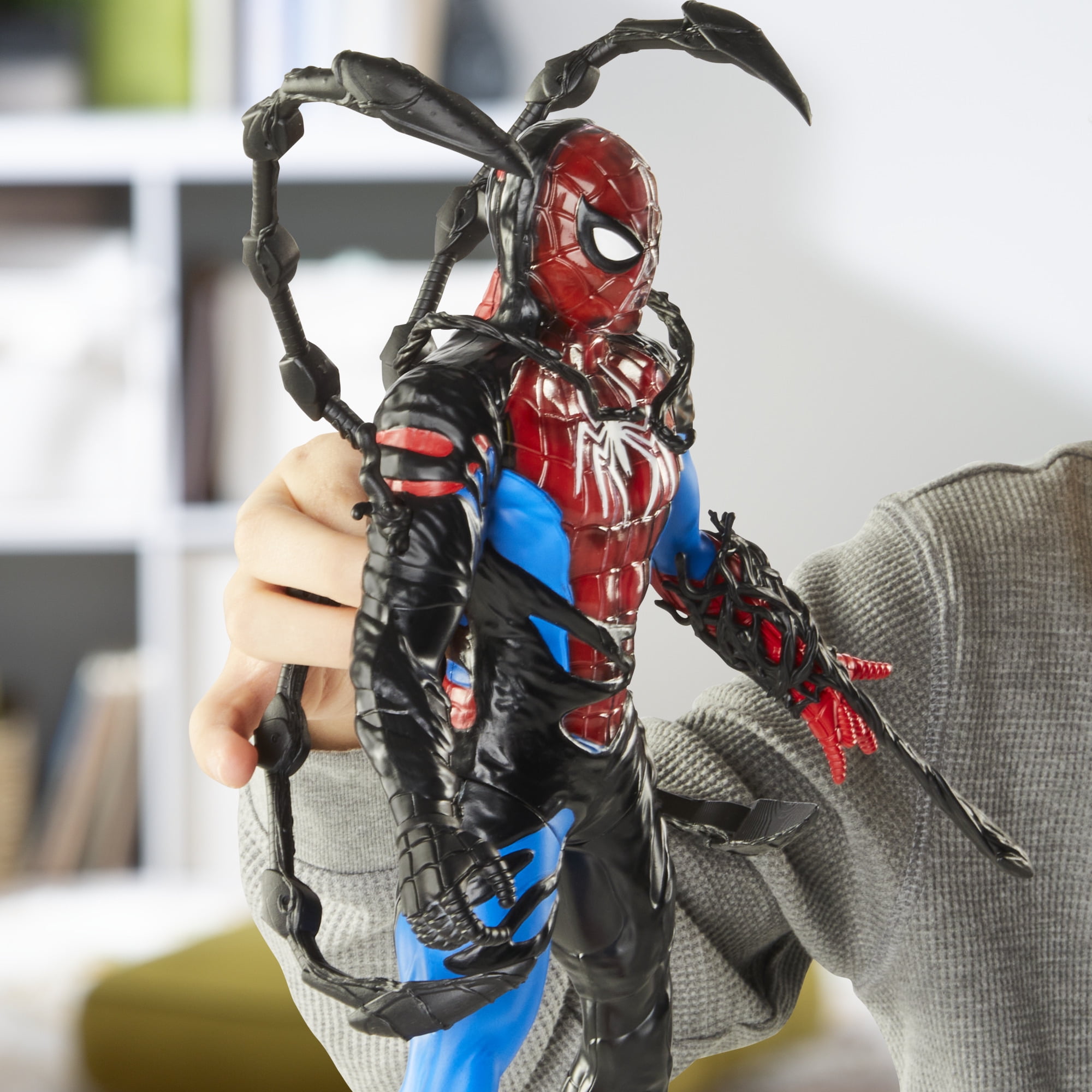 Marvel Spider-Man VenomVersus Spider-Man Liquid Shifter Figure with Accessories, 11”, Ages 4+