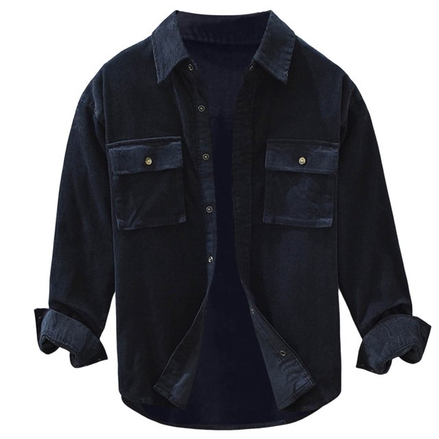 XDZJLR Men Shirt Spring And Winter Cargo Loose Pocket Coat Shirts for Men