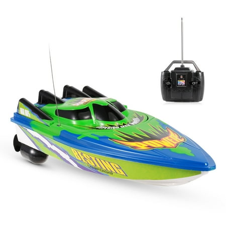 RC Boat High Speed Boat radio controlled motor boat, 20km/h remote controlled toy gifts for children and beginner, remote controlled boat  for lakes and pools a Must for Outdoor