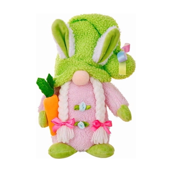 Bfogop Light Easter Bunny Gnomes Plush Decor 9.44inch Easter Gnomes with LED Light Handmade Spring Tomte Nisse Swedish Faceless Dwarf Figurines for Home Decor