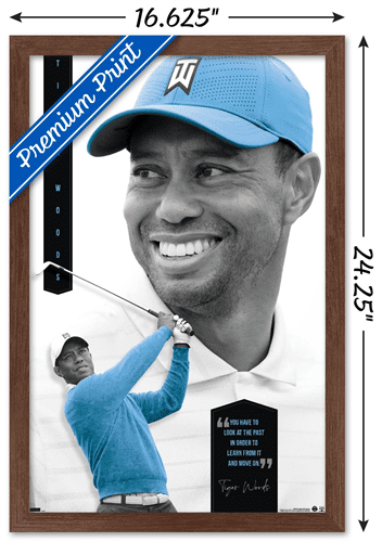 Tiger Woods - Learn From It Wall Poster, 14.725" x 22.375" Framed