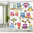 thumbnail image 5 of Ambesonne Owls Shower Curtain, Cheerleader League Team, 69"Wx84"L, Multicolor, 5 of 5