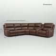 thumbnail image 4 of 123" Leather Reclining Sectional, 3 Power Recliners, Adjustable Lumbar Support & Headrest, Center Console, 4 of 9