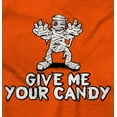 thumbnail image 2 of Funny Halloween Mummy Give Me Candy Plus Size Crewneck Graphic Tee Shirt Brisco Brands 2X, 2 of 5