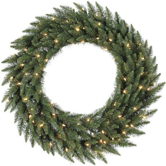 Vickerman 60" Camdon Fir Artificial Christmas Wreath, Multi-colored LED Mini Lights - Faux Holiday Wreath - Indoor Seasonal Home Decor