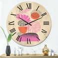 thumbnail image 2 of Designart 'Geometric Sun and Moon Shapes With Tropical Leaves' Modern Wood Wall Clock, 2 of 5