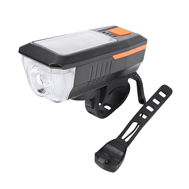 Bicycle Front Light | USB Rechargeable Headlight with Solar Charging | High-Brightness LED Flashlight for Night Cycling Safety | Water-Resistant Bike Light for Commuting and Outdoor Riding