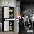 thumbnail image 5 of STANI Metal Garage Storage Cabinets with Drawer, 4 Doors Tool Storage Cabinet with 2 Adjustable Shelves, 71" Steel Locking Locker for Garage Utility Room Home Office (Black Gray, 0 Wheel), 5 of 7