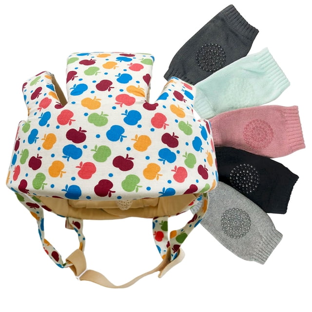 Casco Seguridad Infantil Bebes Y Niños + Rodilleras Gateo. Dara Baby Acc0019