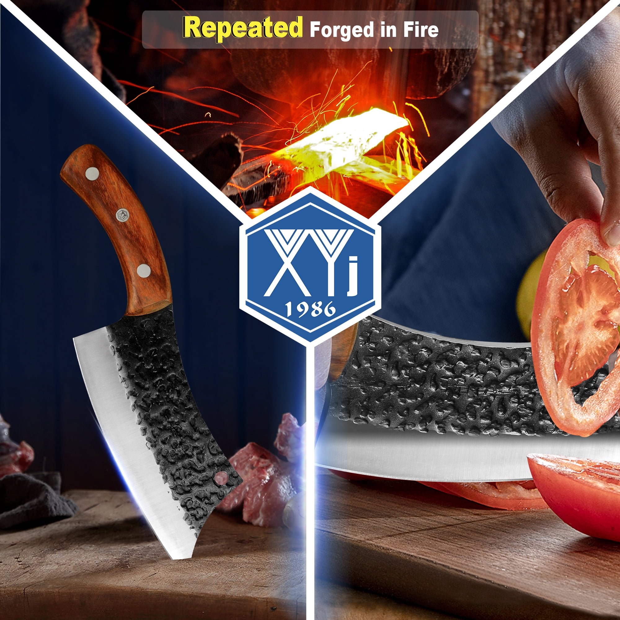 6.2 Inch Chef Knife Cutting Butcher Kitchen Knife High Carbon Steel Slicing Cleavers For Meat Vegetable Cooking Tool Knifve With Carrying Leather Sheath, Men and Women gift