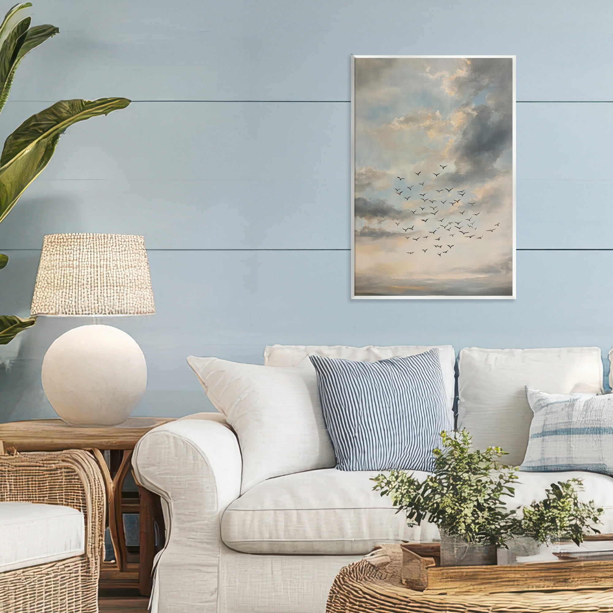 Stupell Industries Birds in the Clouds at Dusk Wall Plaque Art, design by Petal Prints Design